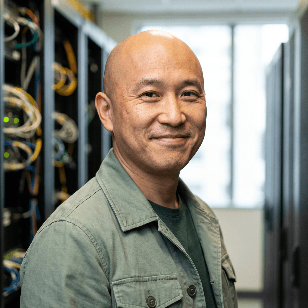 Marcus Chen in a bright modern office
